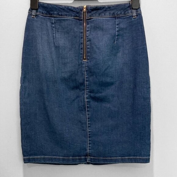 Dynamite Blue Denim Stretch Pencil Skirt Medium - Picture 3 of 9